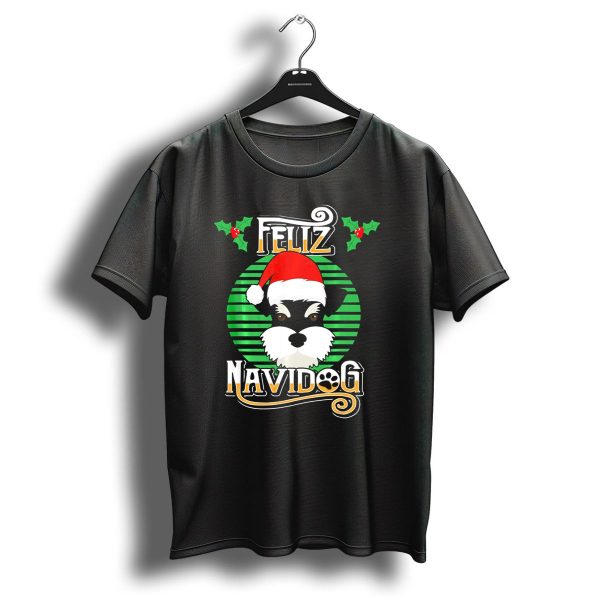 Feliz Navidog Schnauzer Dog Holiday Merry Christmas T Shirt 1 t shirt 1