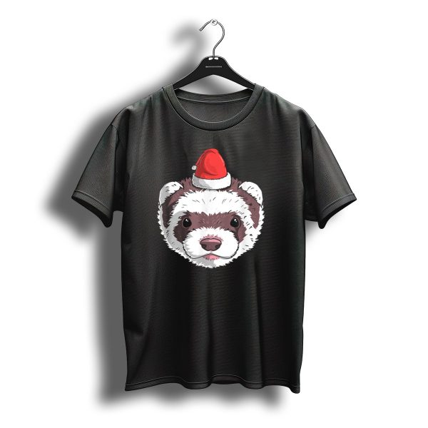 Ferret Santa Claus Hat Christmas Holiday Festive Headwear T Shirt t shirt 1