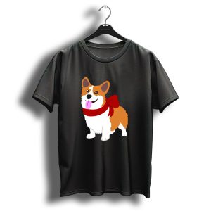 Festive Christmas Corgi With Red Bow T-Shirt