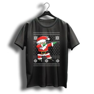 Festive Dabbing Santa Ugly Christmas T Shirt