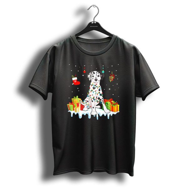 Festive Dalmatian With Gifts And Christmas Decorations T Shirt 1 t shirt 1