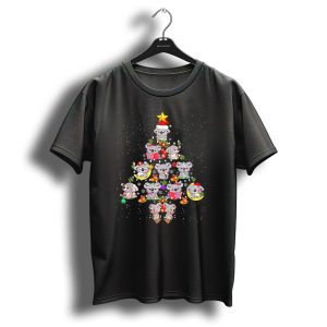 Festive Koala Ornament Christmas Tree With Santa Hats And Stars T Shirt
