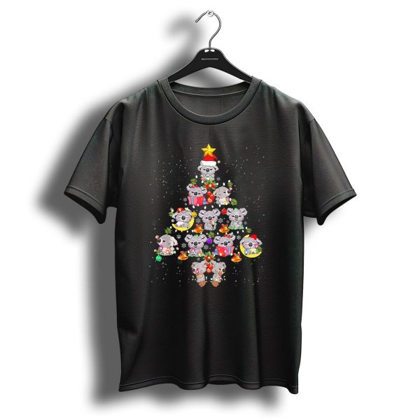 Festive Koala Ornament Christmas Tree With Santa Hats And Stars T Shirt 1 t shirt 1