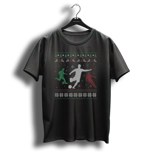 Festive Soccer Players Christmas Reindeer Snowflakes T Shirt 1 t shirt 1