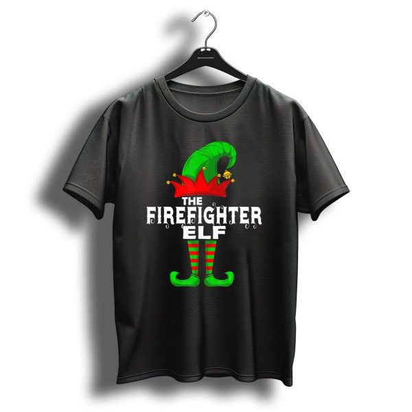 Firefighter Elf Christmas Group Hat And Boots T Shirt 1 t shirt 1