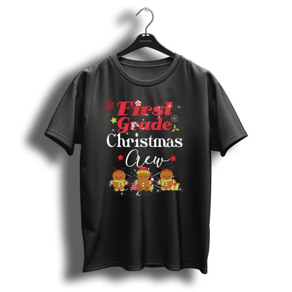 First Grade Christmas Crew Gingerbread Reindeer T Shirt 1 t shirt 1