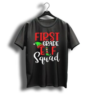 First Grade Elf Squad Christmas Teacher Holiday Classroom T-Shirt