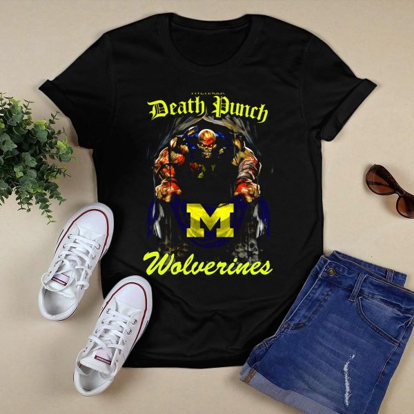 Five Finger Death Punch Michigan Wolverines T Shirt Black 1