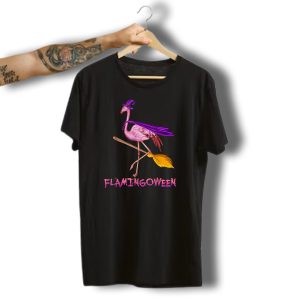 Flamingoween Funny Flamingo Witch Halloween Costume Best T-Shirt