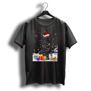 Flat Coated Retriever Christmas Lights Snowman Gifts Snowflakes Santa Hat T Shirt
