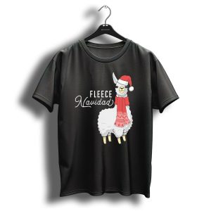 Fleece Navidad Christmas Llama Santa Hat Scarf T Shirt