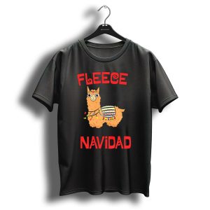 Fleece Navidad Llama Alpaca Christmas Festive Greeting T Shirt