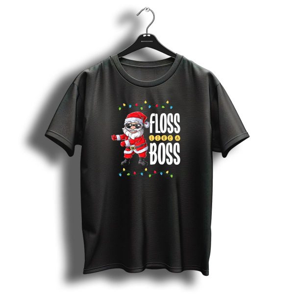 Floss Like A Boss Santa Christmas Lights T Shirt 1 t shirt 1