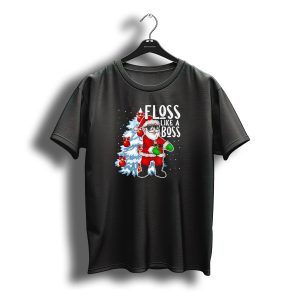 Floss Like A Boss Santa With Christmas Tree And T-Shirt