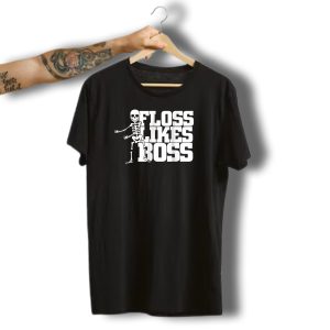 Floss Likes Boss Happy Halloween Funny Skeleton Dancing Flossing Dance T-Shirt