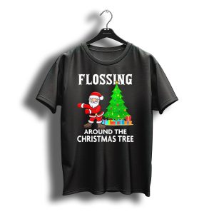 Flossing Santa Dancing Around The Christmas Tree With Presents T-Shirt