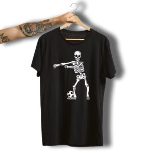 Flossing Skeleton Halloween Soccer Funny Dance T-Shirt