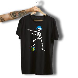 Flossing Skeleton Water Polo Halloween Swim T-Shirt