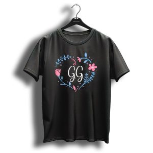 Flower Flora Heart Gg Grandma Christmas Birthday T-Shirt