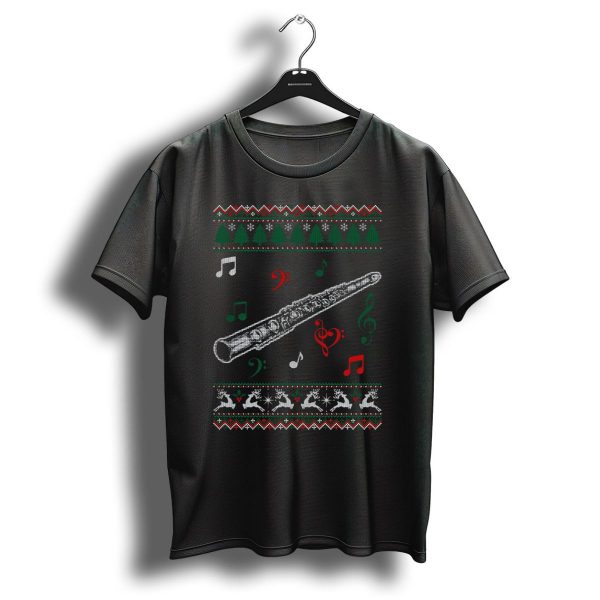 Flute Christmas Tree Musical Notes Reindeer T Shirt 1 t shirt 1
