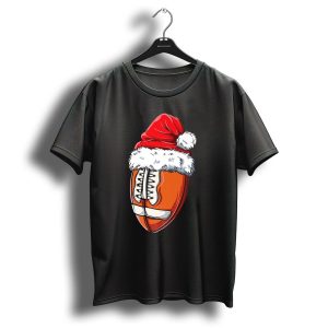 Football Ball Santa Hat Christmas Boys Xmas Football T Shirt