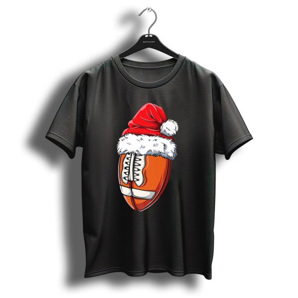 Football Ball Santa Hat Christmas Boys Xmas Football T Shirt 1 t shirt 1
