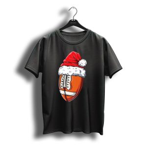 Football Ball Santa Hat Christmas Boys Xmas Football T-Shirt