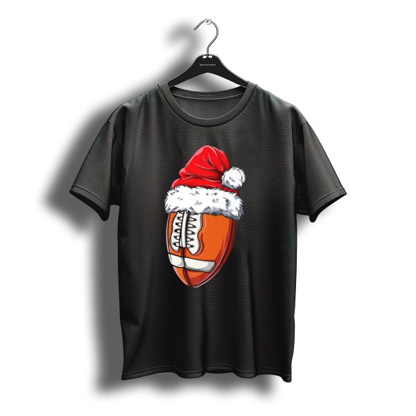 Football Ball Santa Hat Christmas Boys Xmas Football T Shirt t shirt 1