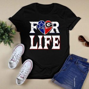 For Life Cowboys Georgia Bulldogs Heart Split T Shirt