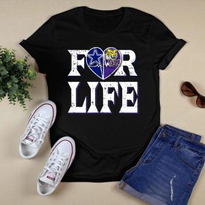 For Life Cowboys Lsu Tiger Star Heart T-Shirt