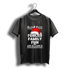Forced Family Fun Christmas Santa Hat Trees Presents T-Shirt