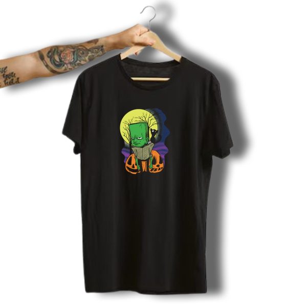 Frank Funny Cat Kitty Halloween Moon Pumpkin T Shirt t shirt 1
