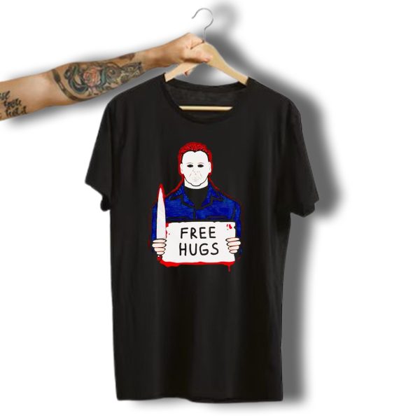 Free Hugs Michael Myers Knife Halloween Horror T Shirt t shirt 1