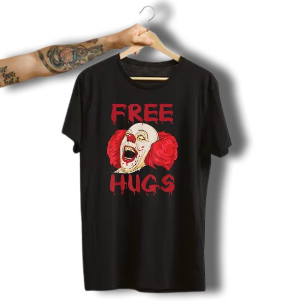Free Hugs Scary Clown Horror Halloween Evil Killer T Shirt t shirt 1