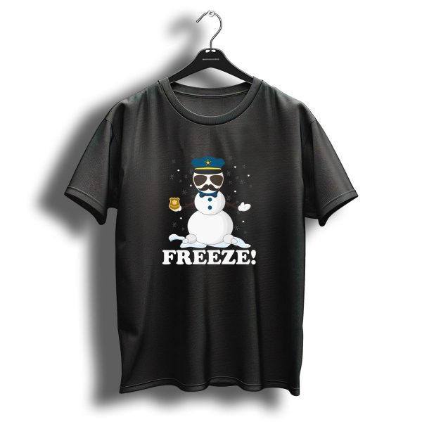 Freeze Police Funny Cop Snowman Christmas Party T Shirt 1 t shirt 1