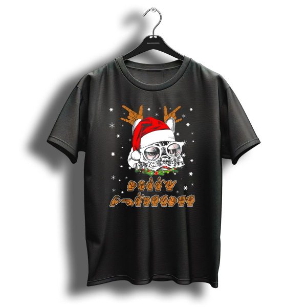 French Bulldog Christmas Santa Hat Sign Language Deaf T Shirt 1 t shirt 1
