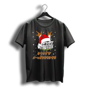 French Bulldog Christmas Santa Hat Sign Language Deaf T-Shirt