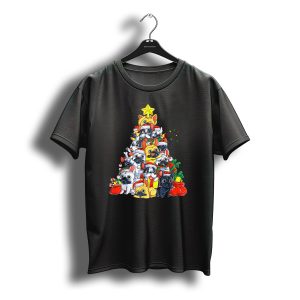 French Bulldog Christmas Tree Festive Santa Pups T-Shirt
