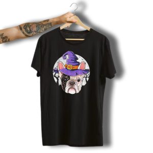 French Bulldog Halloween Witch Hat T-Shirt