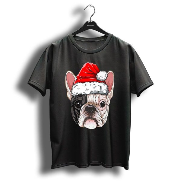 French Bulldog In Santa Hat Christmas T Shirt 1 t shirt 1