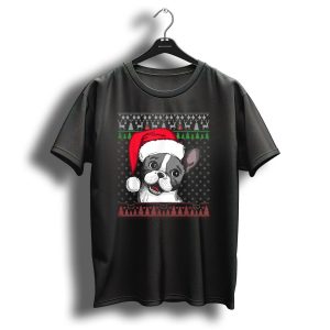 French Bulldog Santa Hat Christmas T Shirt