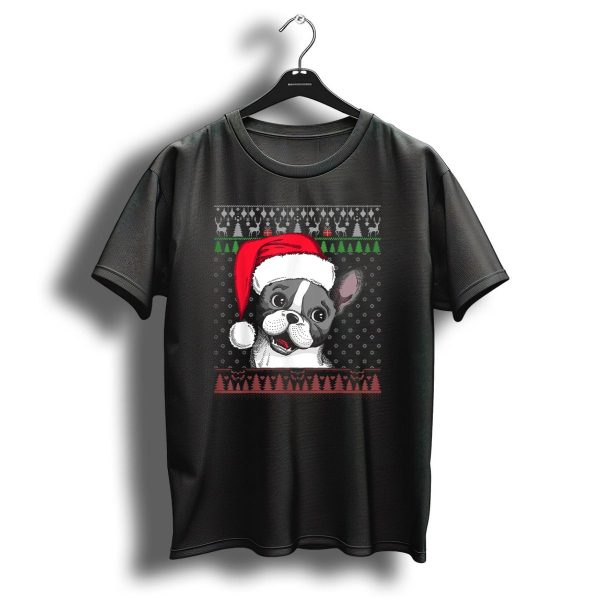 French Bulldog Santa Hat Christmas T Shirt 1 t shirt 1