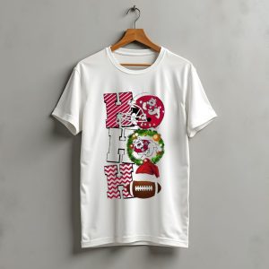 Fresno State Bulldogs Football Christmas Helmet Wreath Santa Hat Rugby T-Shirt