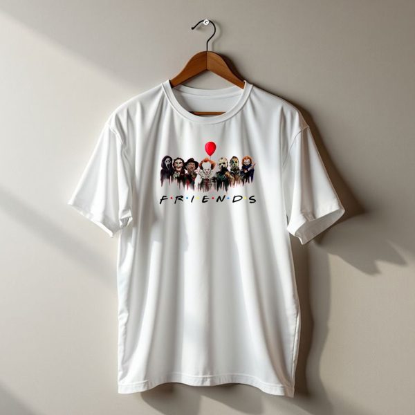 Friend Killer Halloween Horror Characters With Red Balloon T Shirt t shirt 1