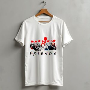 Friends Christmas Horror Icons Holiday Santa Hats T Shirt