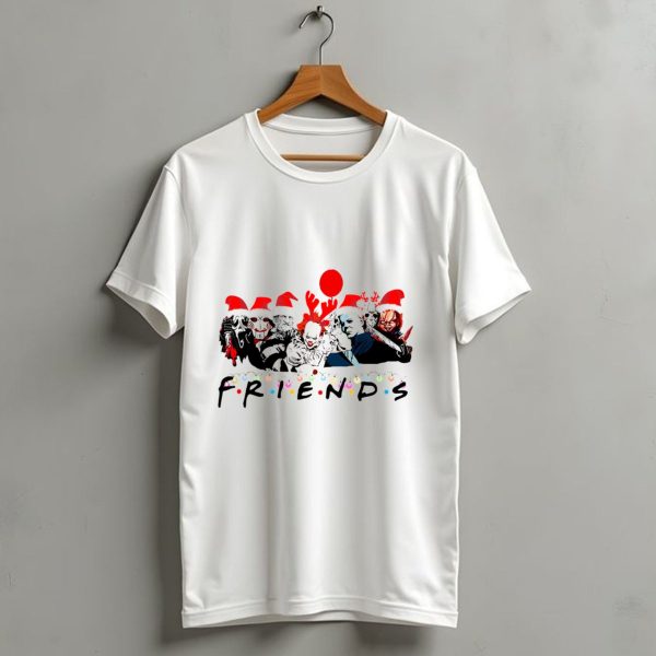 Friends Christmas Horror Icons Holiday Santa Hats T Shirt 1 t shirt 1