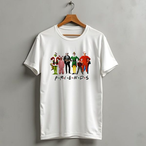 Friends Christmas Movie Character Costumes Grinch Elf Pink Bunny T Shirt 1 t shirt 1