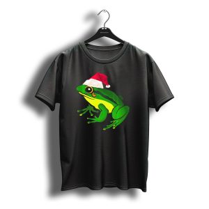 Frog In Santa Hat Christmas Frog Festive Holiday T-Shirt