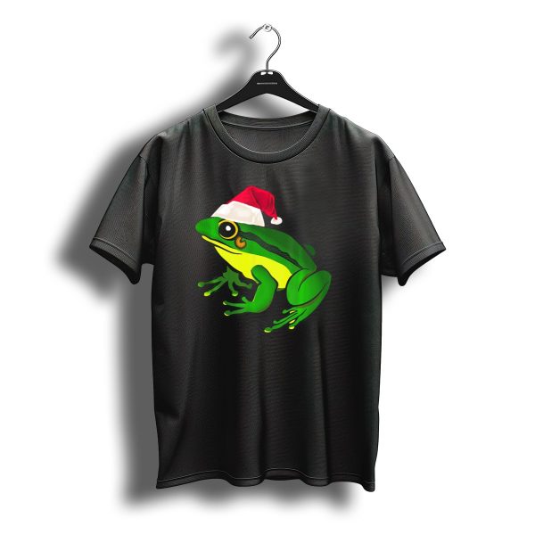 Frog In Santa Hat Christmas Frog Festive Holiday T Shirt t shirt 1