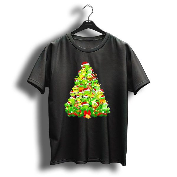 Frogs With Santa Hats Christmas Tree Holiday T Shirt 1 t shirt 1